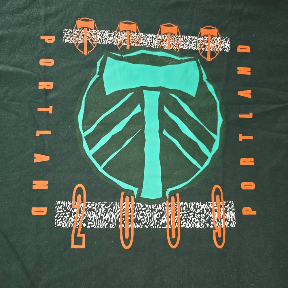 Mitchell & Ness Portland Timbers MLS Reflective Static Tee Green Size Large NEW